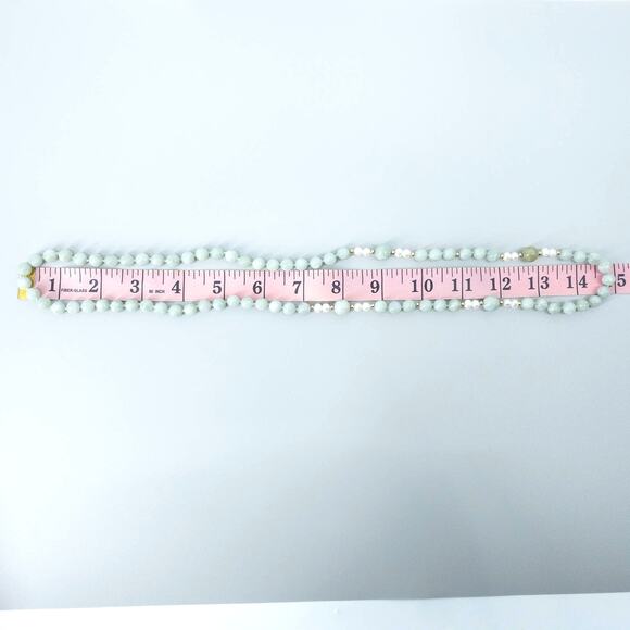 14K Burma Jadeite Fresh Water Pearls Gold Bead Necklace Strand 15" - Picture 6 of 12